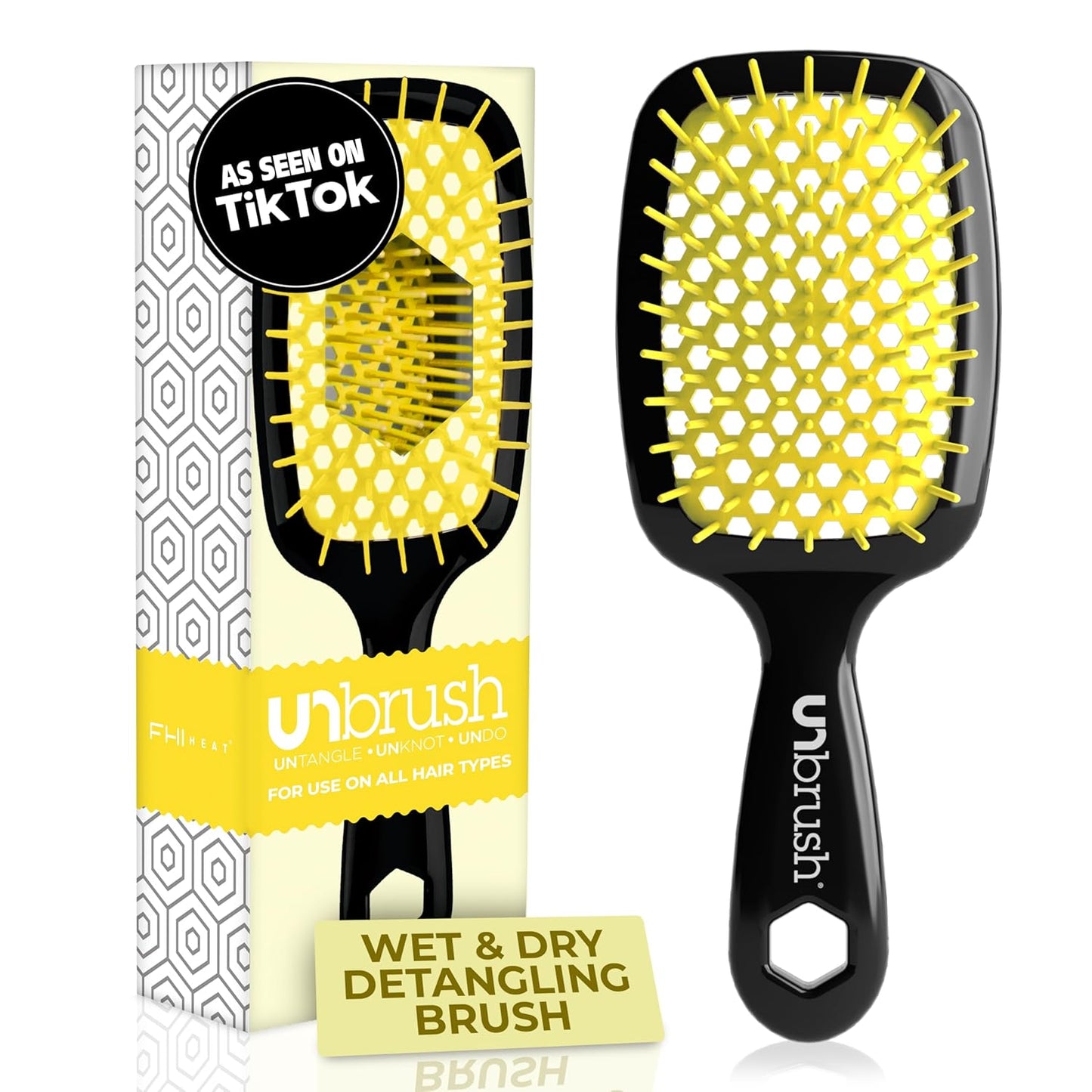 FHI Heat UNbrush Detangling Brush | Pain-Free for All Hair Types | Lightweight & Anti-Static