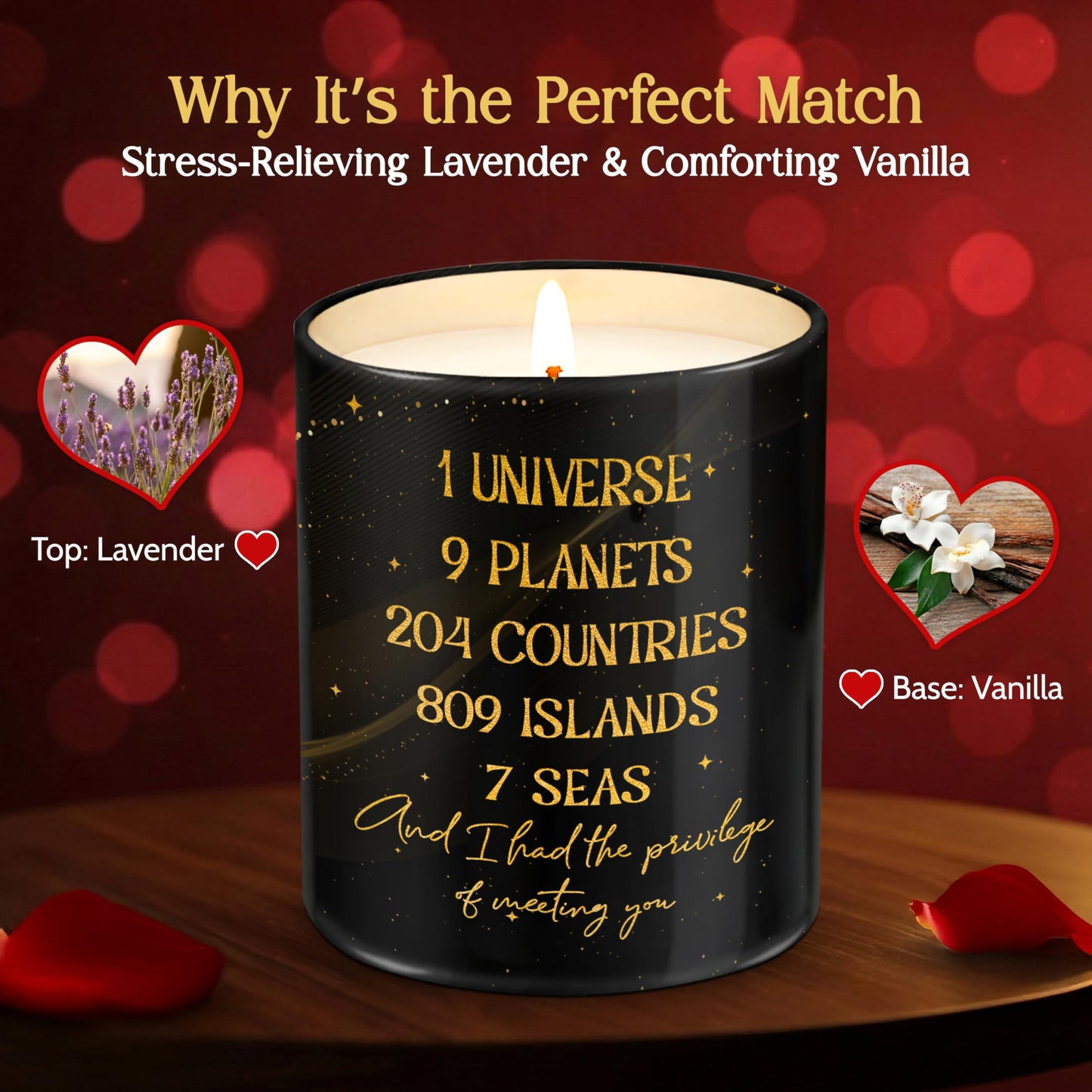 TEEZWONDER Valentines Day Gifts for Her Girlfriend - I Love You More Vanilla Lavender Romantic Candles 10 oz - Anniversary Valentines Birthday Gifts for Wife Men Women Girlfriend Boyfriend Him Husband