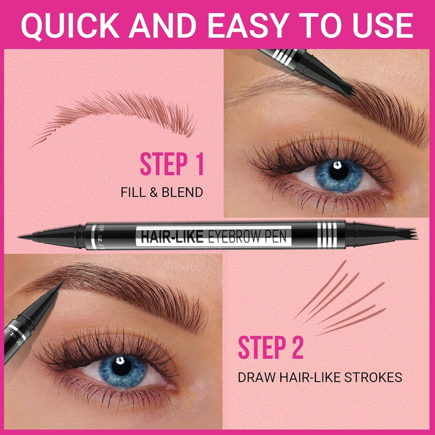 iMethod Microblading Eyebrow Pen | 2-in-1 Dark Brown Eyebrow Pencil for Women