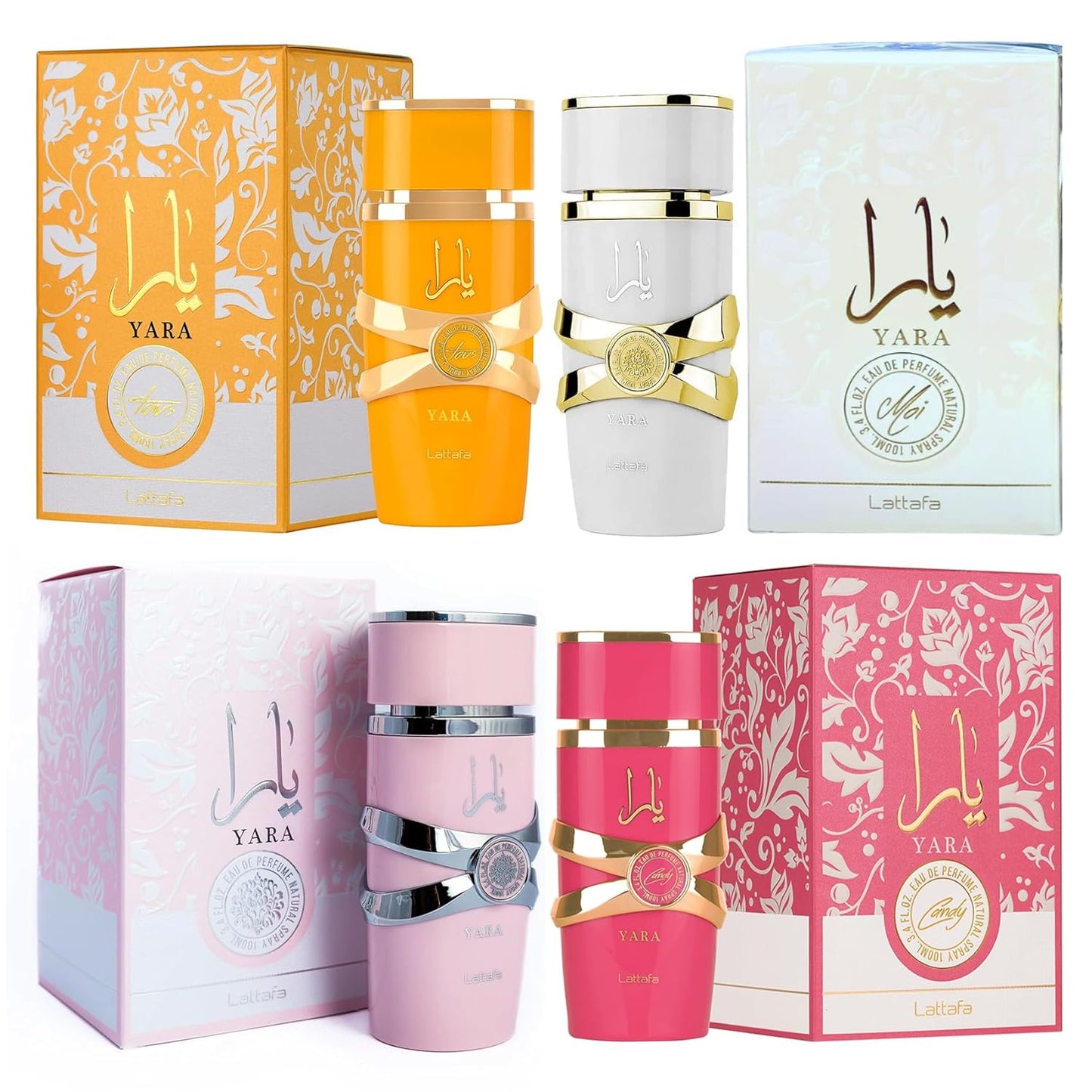 Lattafa Yara Eau de Parfum Spray for Women | 3.4 Oz | Pack of 3