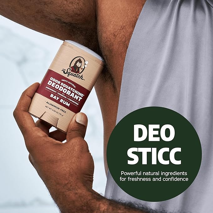 Dr. Squatch Natural Deodorant for Men – Odor-Squatching Men's Deodorant Aluminum Free - Sierra Storm + Sandalwood Summit (2.65 oz, 2 Pack)