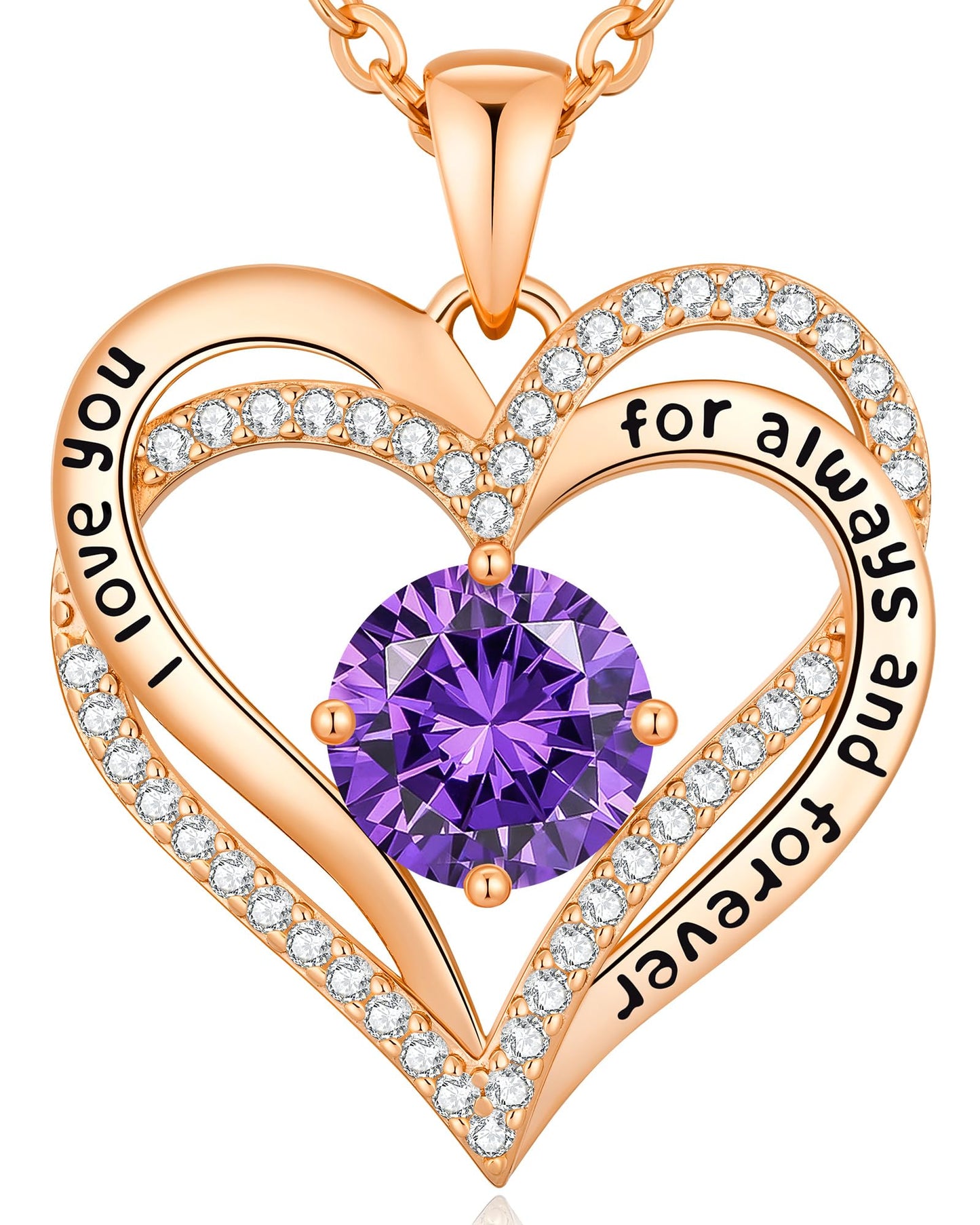CDE Valentine's Day Gift Forever Love Heart Necklaces for Women, Wedding Anniversary, Birthday Mothers Christmas Day Gifts for Mom, Mother, Wife, S925 Silver Jewelry with Birthstone Pendant