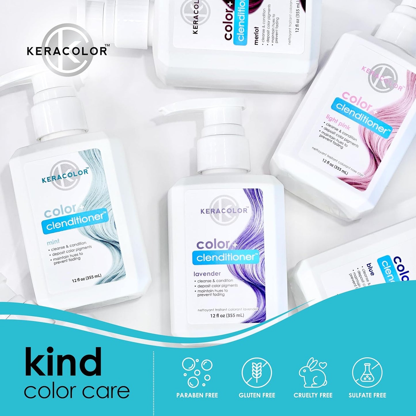 Keracolor Color + Clenditioner | 3-In-1 Color-Depositing Conditioner | 12 Fl Oz