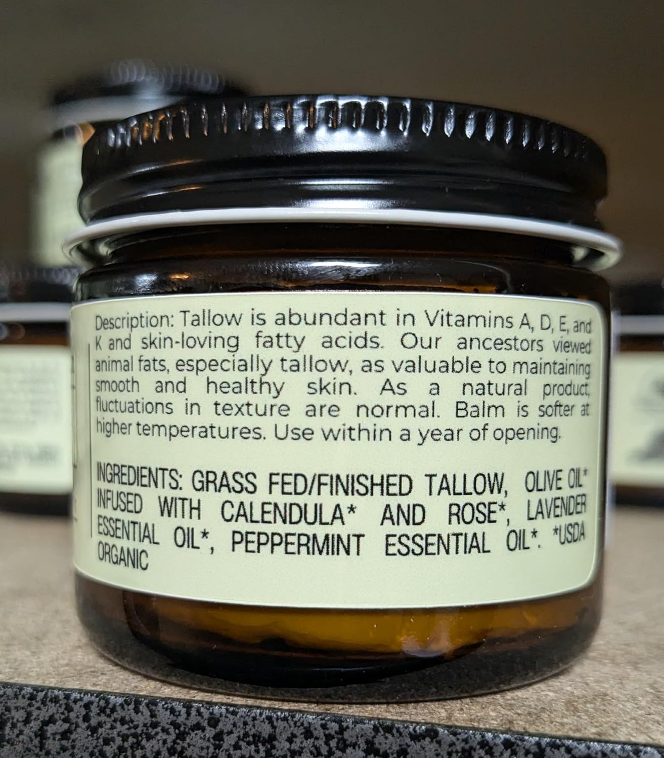 Handmade Organic Whipped Tallow Balm | Vanilla Orange | 1.3 Oz for Eczema & Rosacea