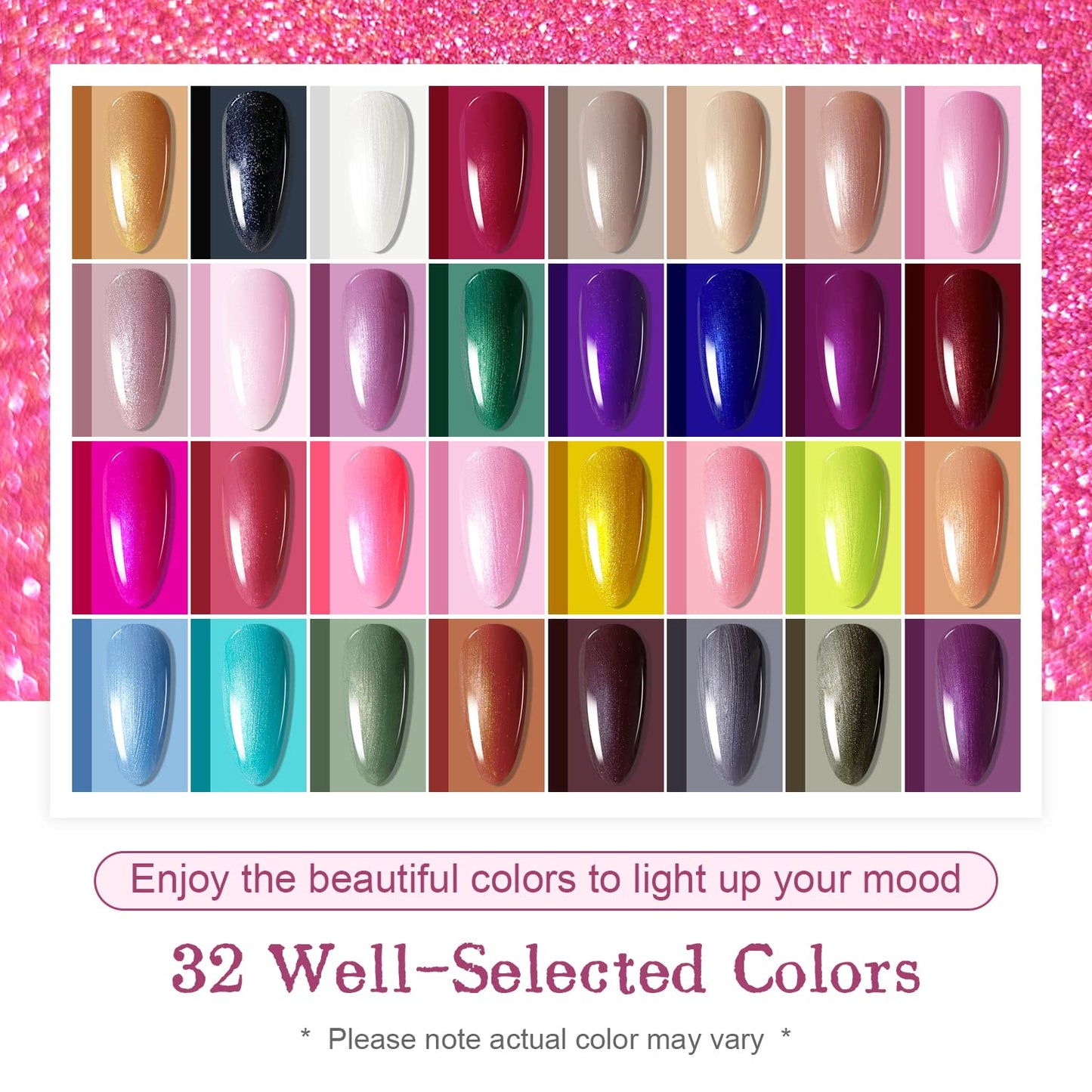 JODSONE 32-Color Jelly Gel Nail Polish Kit | High Shine & Matte Finish