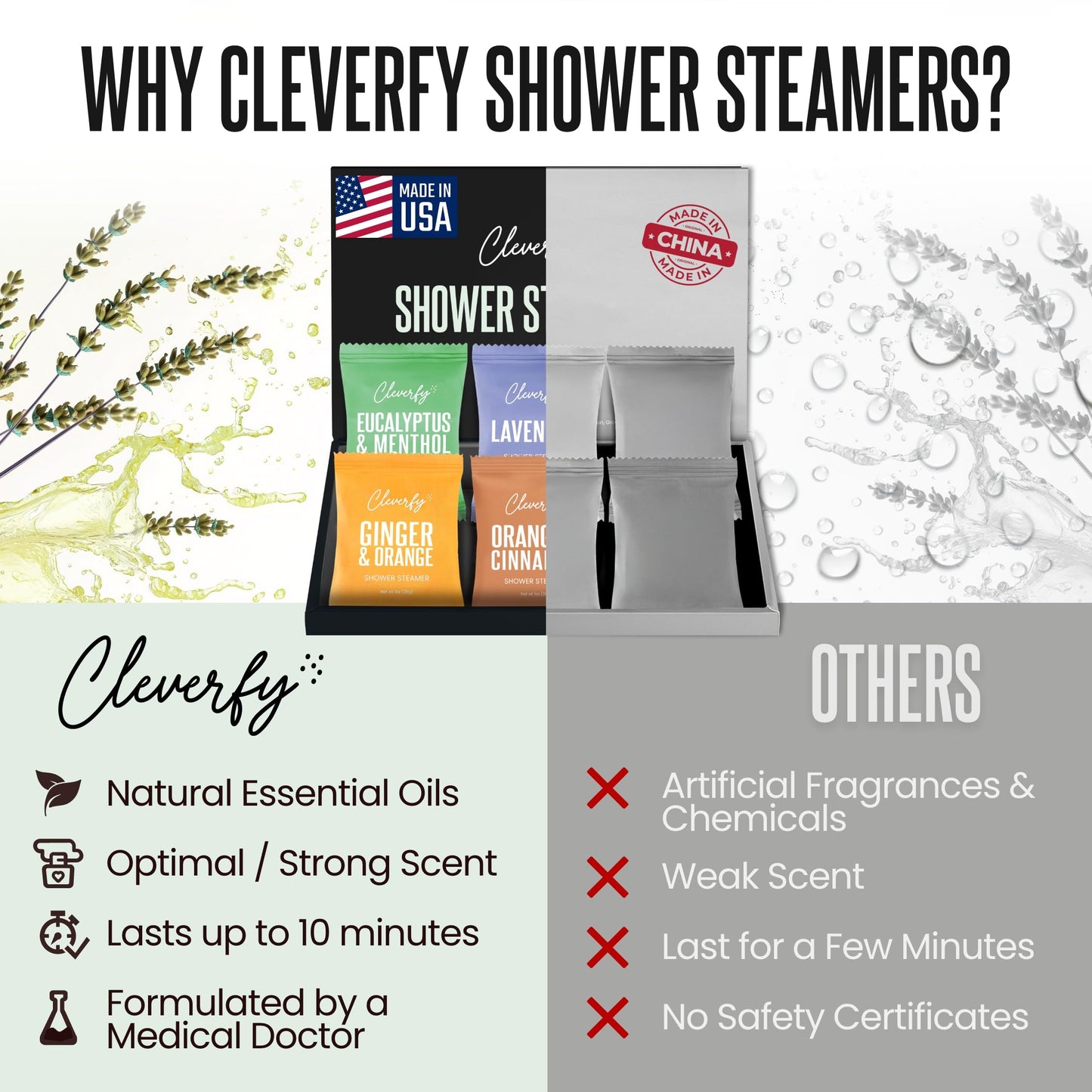Cleverfy Shower Steamers Aromatherapy - Valentines Day Gifts for Her, Him, Women, Daughter, Mom, Girlfriend, Wife, Teen Girls and Boys - Valentines Gifts for Her, Him, Women and Men - 6 Tablets
