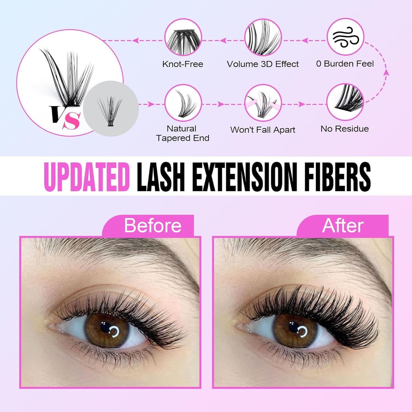 Pawotence DIY Lash Extension Kit | 280pcs 50D Individual Clusters 9-16mm