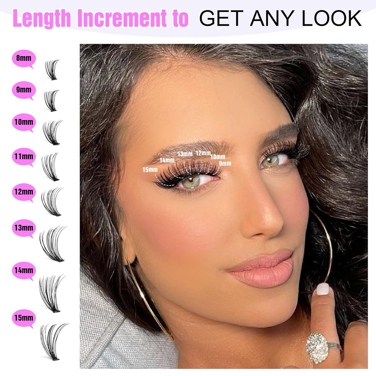 DIY Lash Extension Kit | 280 Pcs Mink 60D & 80D Clusters | Bond, Seal & Tweezers