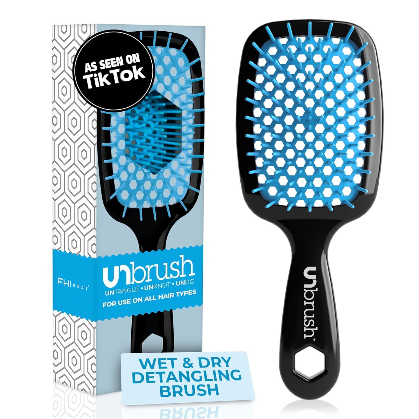 FHI Heat UNbrush Detangling Brush | Pain-Free for All Hair Types | Lightweight & Durable