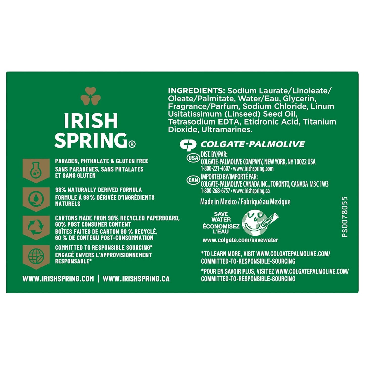 Irish Spring Moisture Blast Deodorant Soap | 12-Hour Freshness | 3.7 oz Bar (12 Pack)