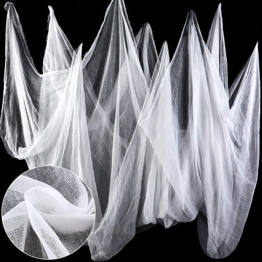 Boao 85 x 197 Inch Halloween Cheesecloth Cheese Cloth Roll for Crafts Large White Cotton Muslin Gauze Fabric for Party Decorations