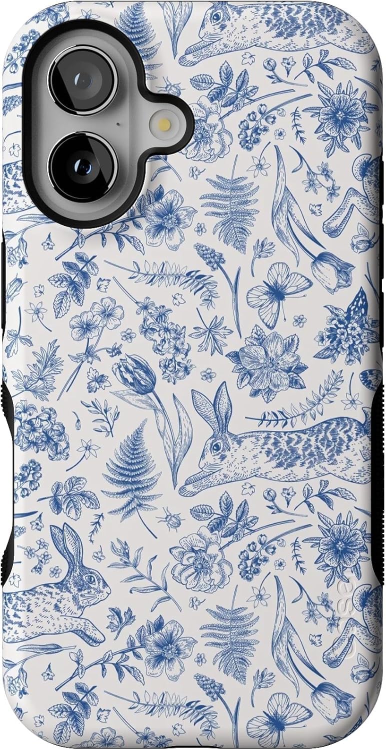 Casely iPhone 16 Case | Nantucket Cottage | Blue Hydrangea | Compatible with MagSafe | Bold Protective Design
