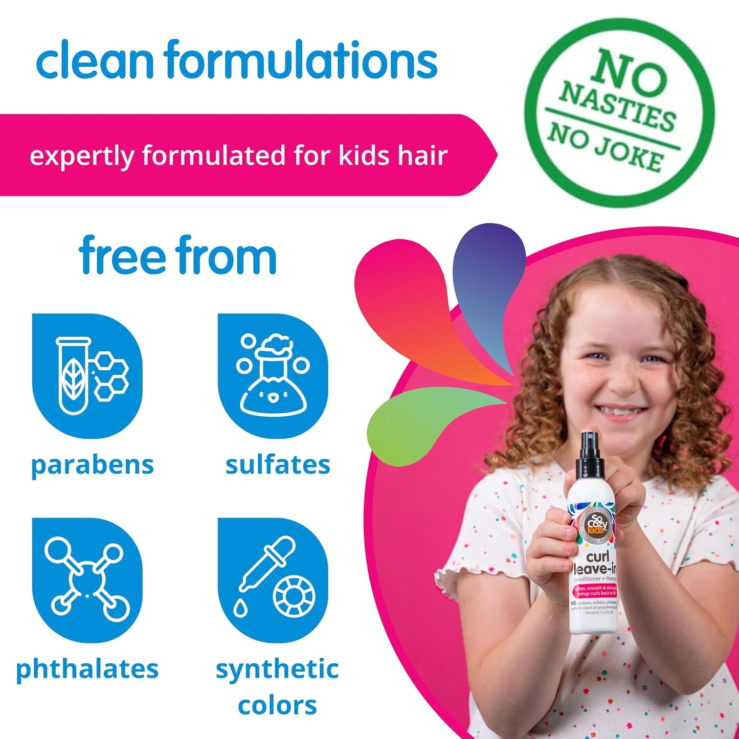 SoCozy Leave-In Conditioner Spray | 8 Fl Oz | Tangle-Free Detangler for Kids' Curly Hair