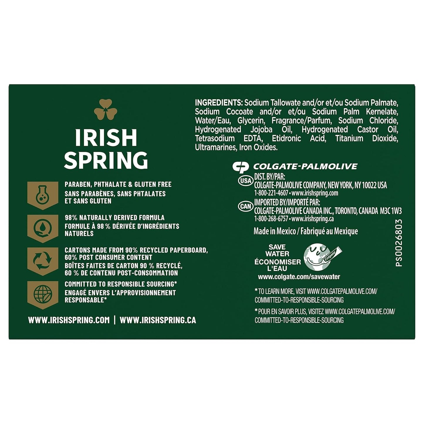 Irish Spring Icy Blast Bar Soap | Fresh & Clean for Men | 24 Pack, 3.7 Oz