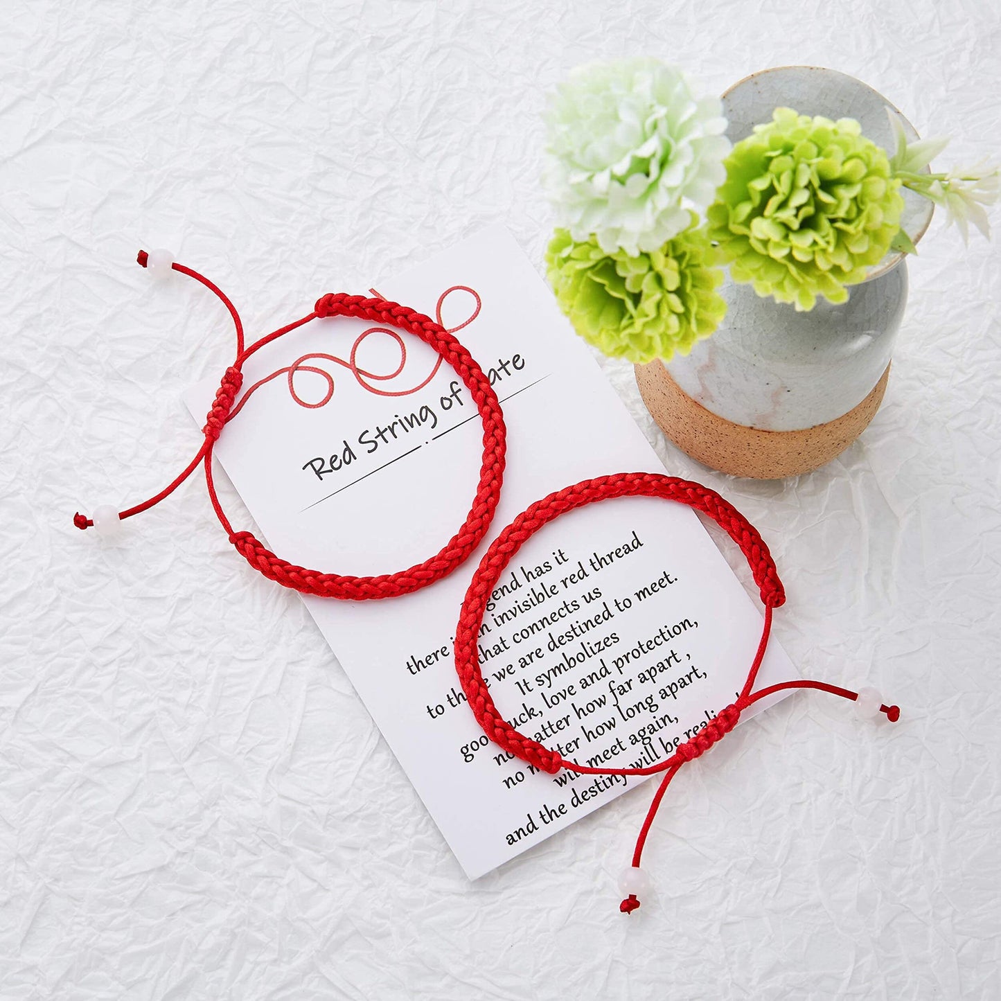 Desimtion Valentines Day Gifts for Her Couples Bracelets Red String of Fate Matching Bracelets for Couples Gifts for Him and Her, Long Distance Relationship Gifts for Girlfriend and Boyfriend