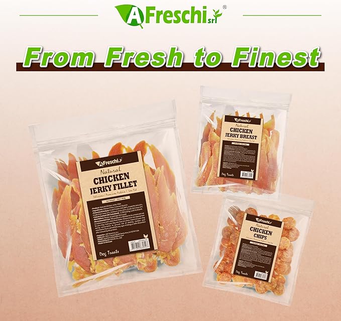 AFreschi Natural Chicken Chips 16 oz, Dog Treats, All Natural, Grain-Free, High-Protein, Low Fat, Healthy & Easily Digestible