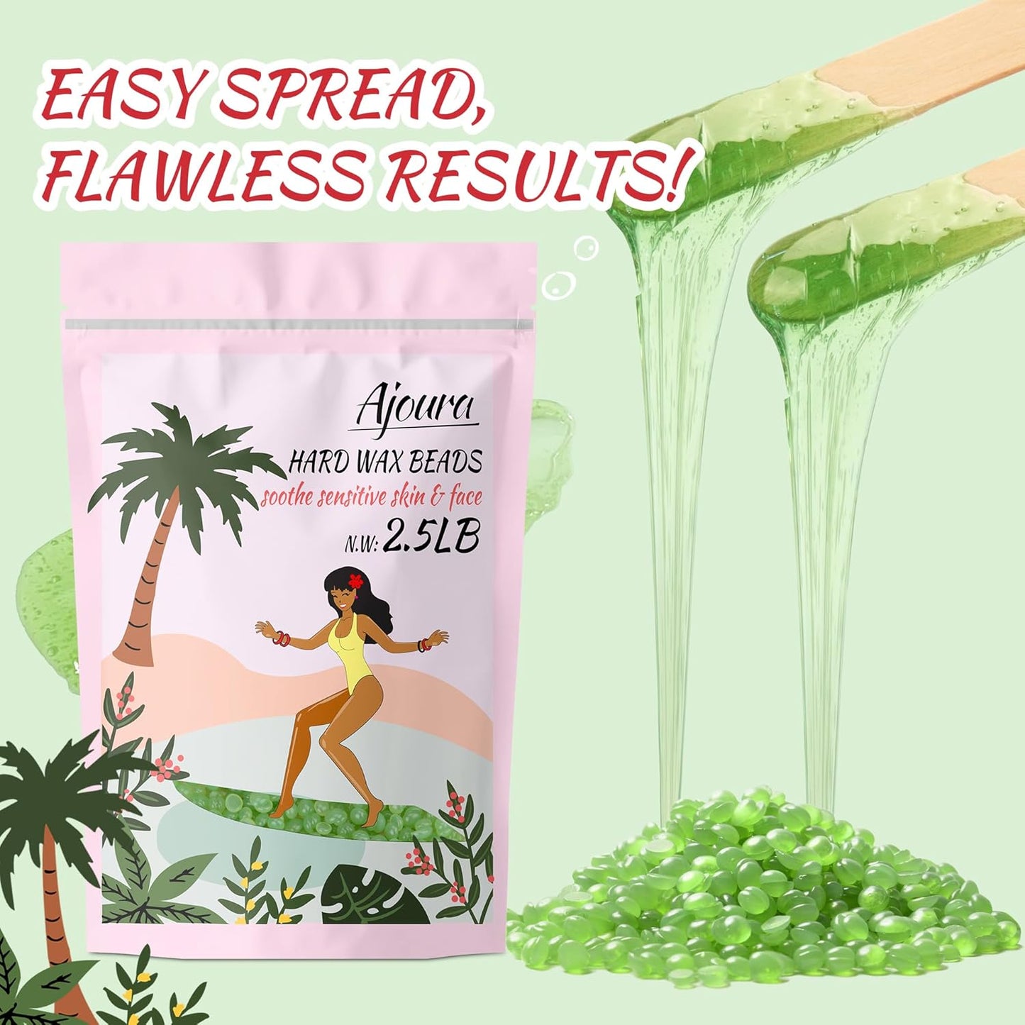 1Lb Ajoura Refill Wax Beans | Coarse Brazilian Wax for At-Home Hair Removal