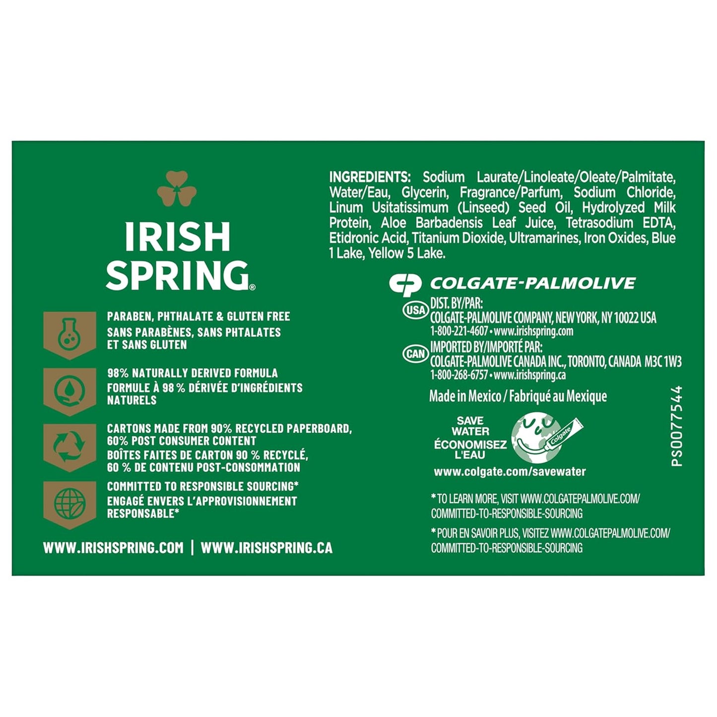 Irish Spring Men's Exfoliating Bar Soap | Fresh & Clean | 24 Pack | 3.7 Oz