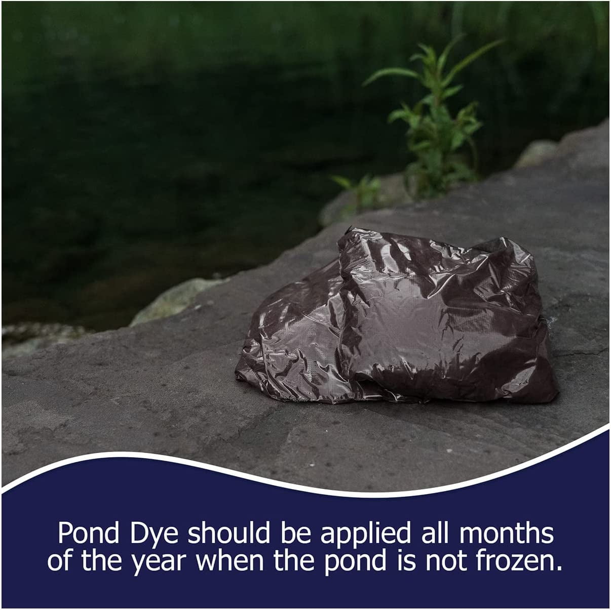 Midnight Blue Pond Dye Packets - 6 water soluble packs of Lake Dye Treatment