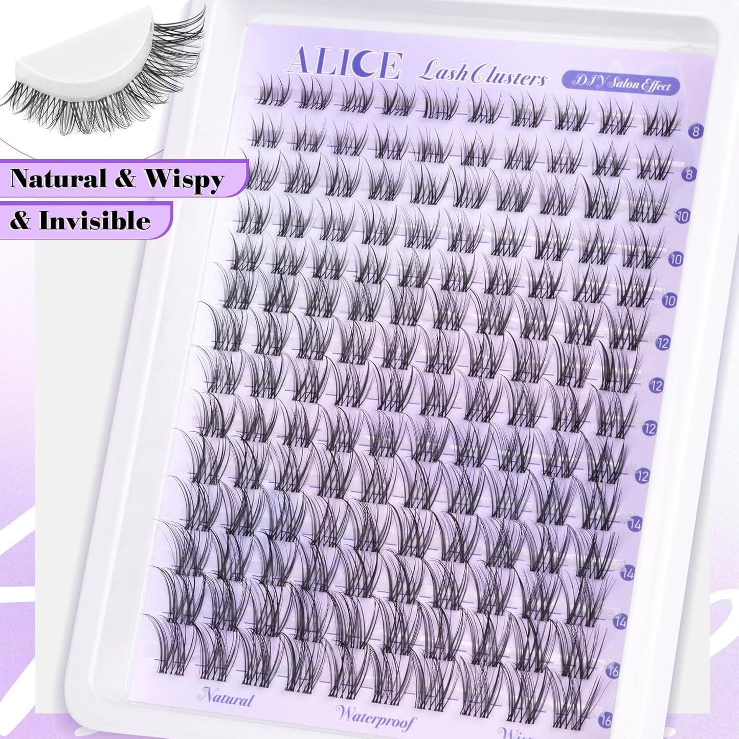 ALICE Wispy Eyelash Clusters Kit | 10-18mm Natural Individual Lashes | 168pcs