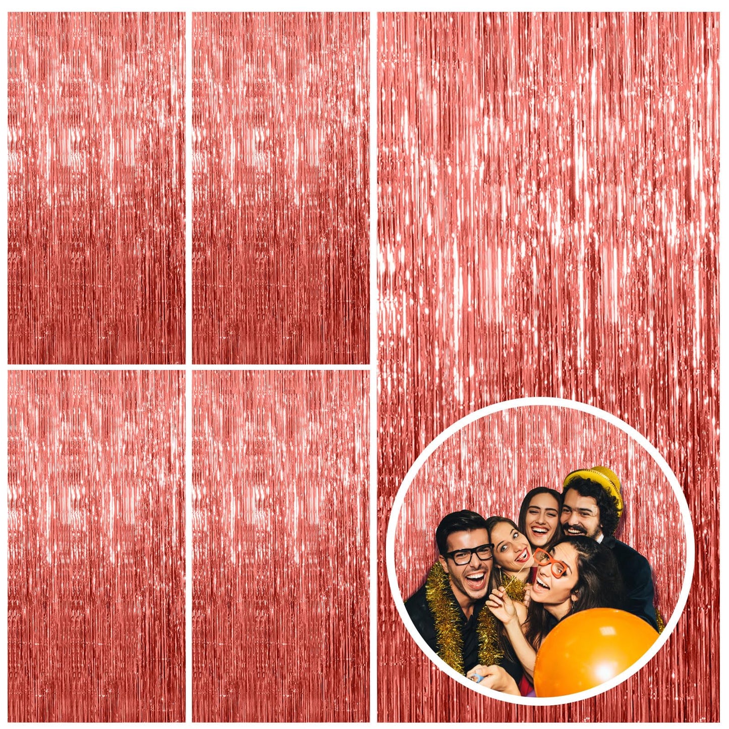 2 Pack Pink Backdrop Party Decorations Tinsel Curtain Party Backdrop Foil Fringe Birthday Decorations Photo Booth Streamer Backdrop Pink Theme Bachelorette Graduation Decor