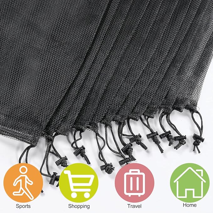 iMucci 13"X15.5" 24Pcs Mesh Laundry Drawstring Bag Nylon Drawstring Gym Bag with Cord Lock Closure