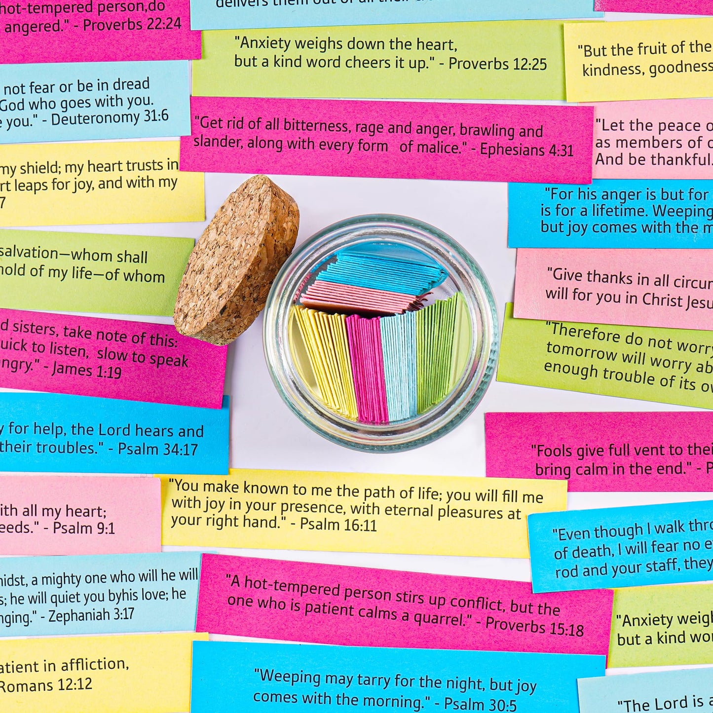 Bible Verse Jar, Read Me When Bible Verses Jar for Daily Encouragement, Christian Gifts for Women, Valentines Day Gifts For Him, Her, Birthday Gift for Mom, Prayer Cards With A 48-inch Ribbon Bow