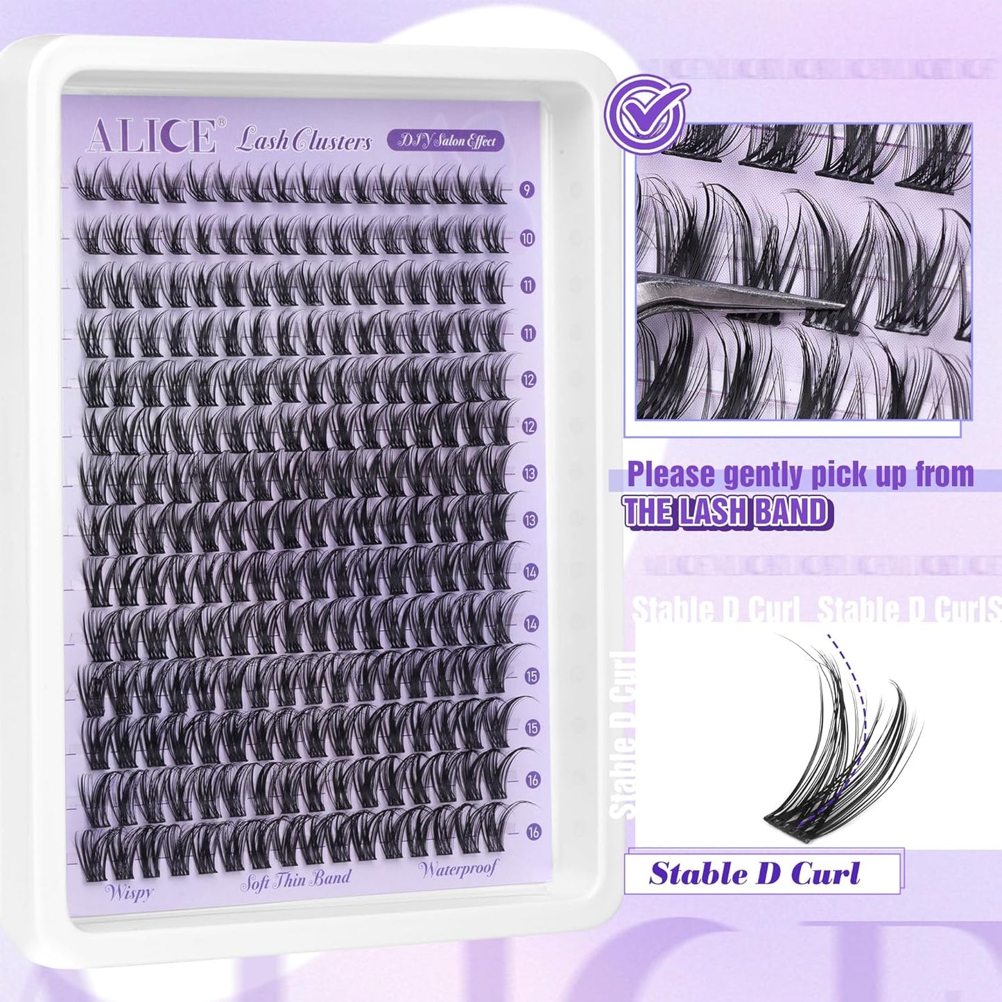 ALICE Wispy Lash Clusters | 168 Pcs | 10-18mm Natural Volume Extensions