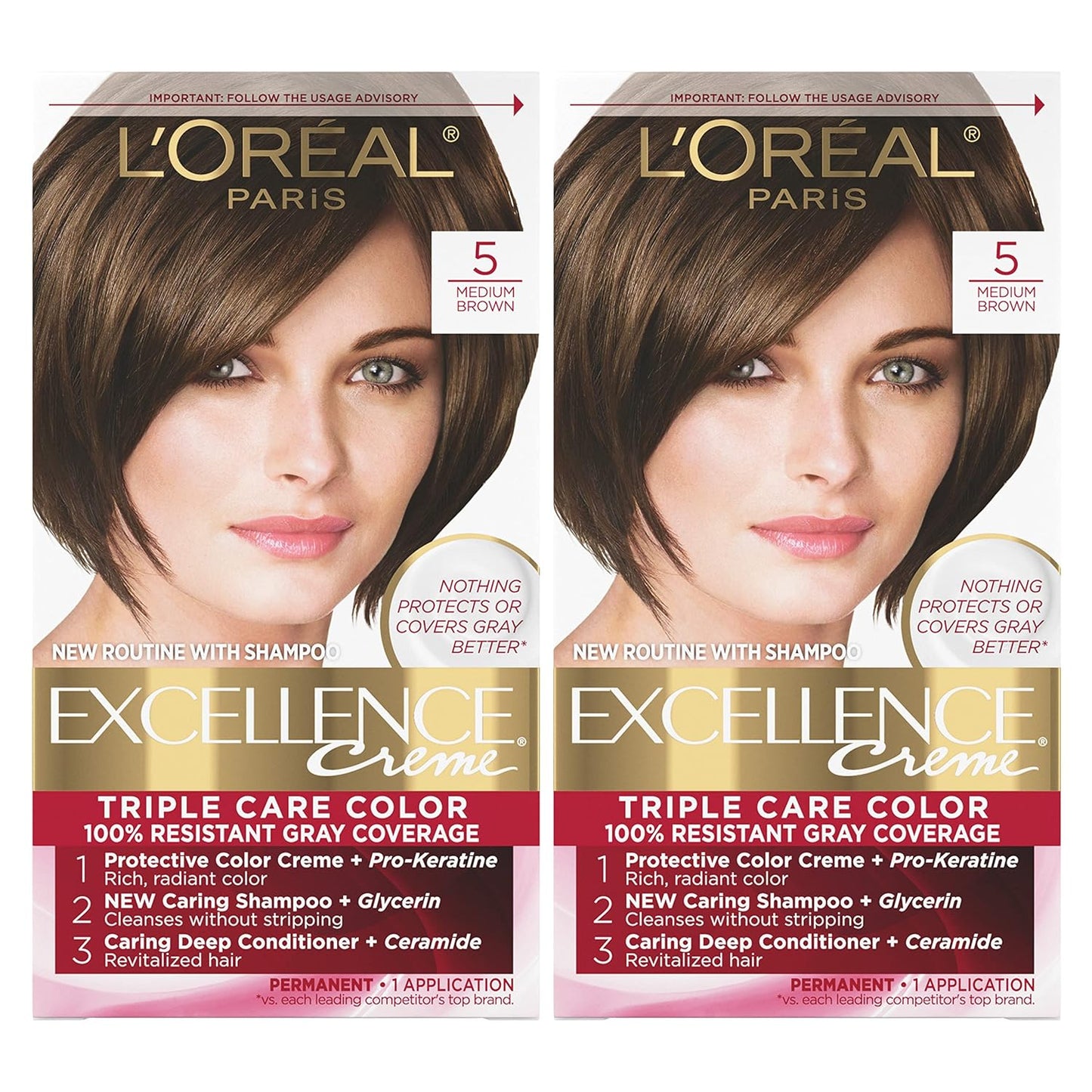 Permanent Hair Color | L'Oreal Paris Excellence Creme | 1 Black | 8-Week Gray Coverage