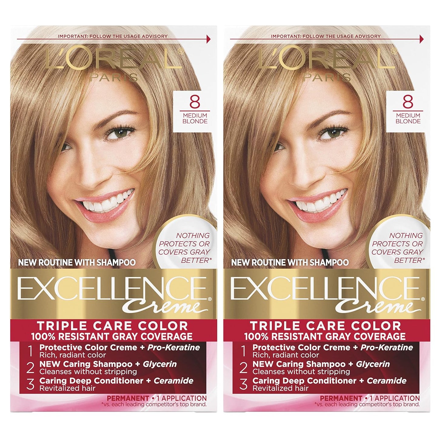 L'Oreal Paris Excellence 6G Light Golden Brown Hair Color | Gray Coverage, 8 Weeks