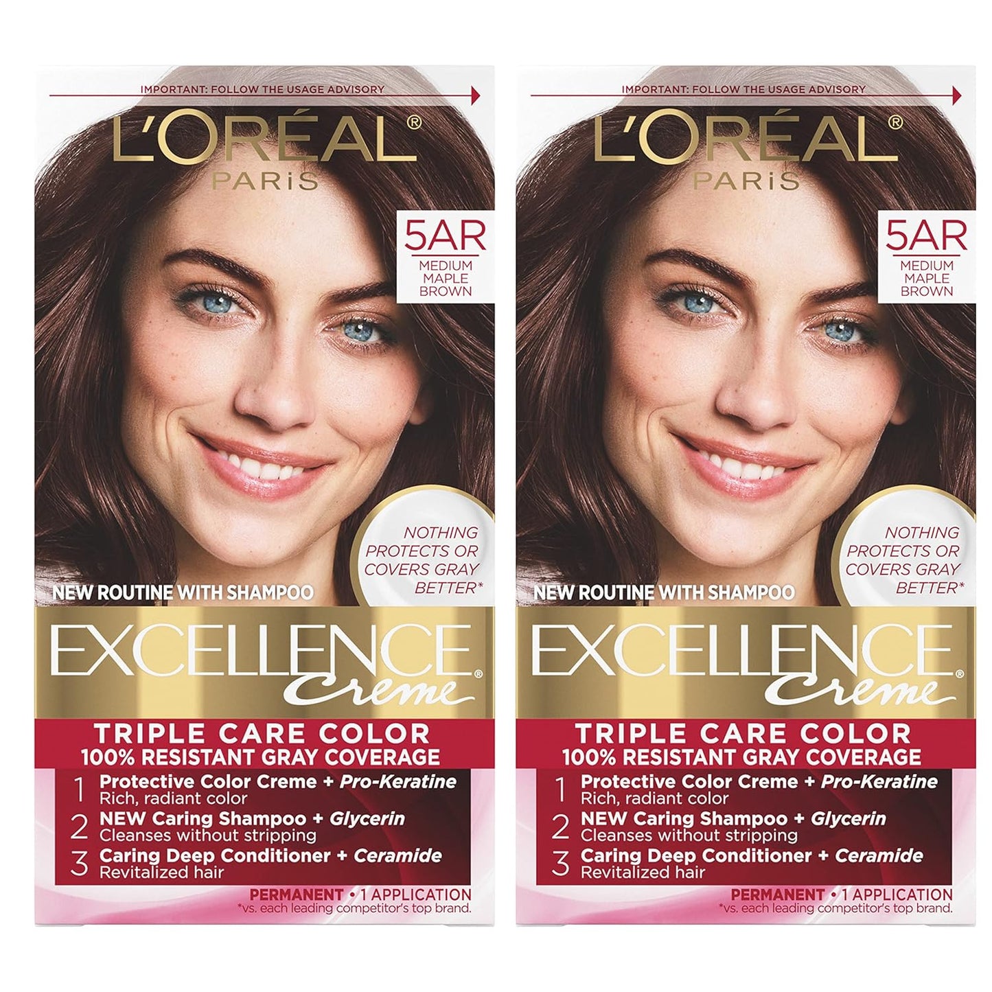 L'Oreal Paris Excellence Crème Hair Color | 6RB Light Reddish Brown | Gray Coverage