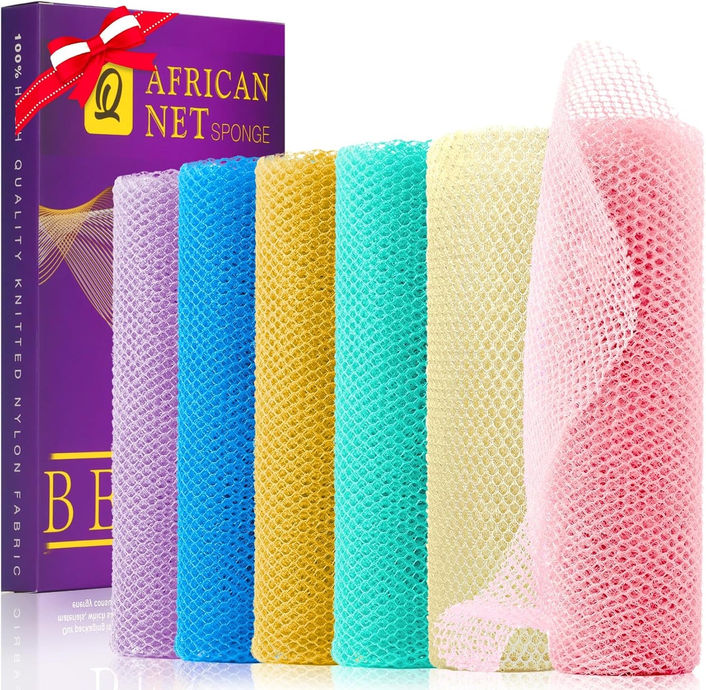 Exfoliating African Bath Sponge Set | 3-Piece Net Body Scrubber | Daily Use