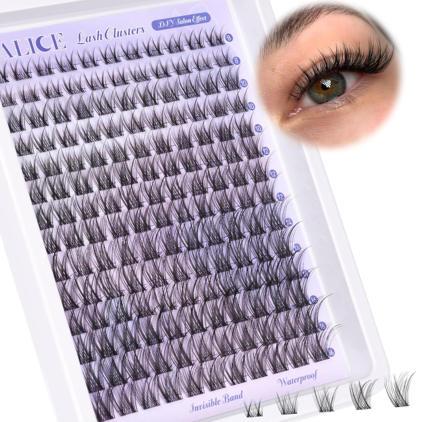 Natural Wispy Lash Extension Kit | 140pcs Clear Band Cluster Lashes for DIY
