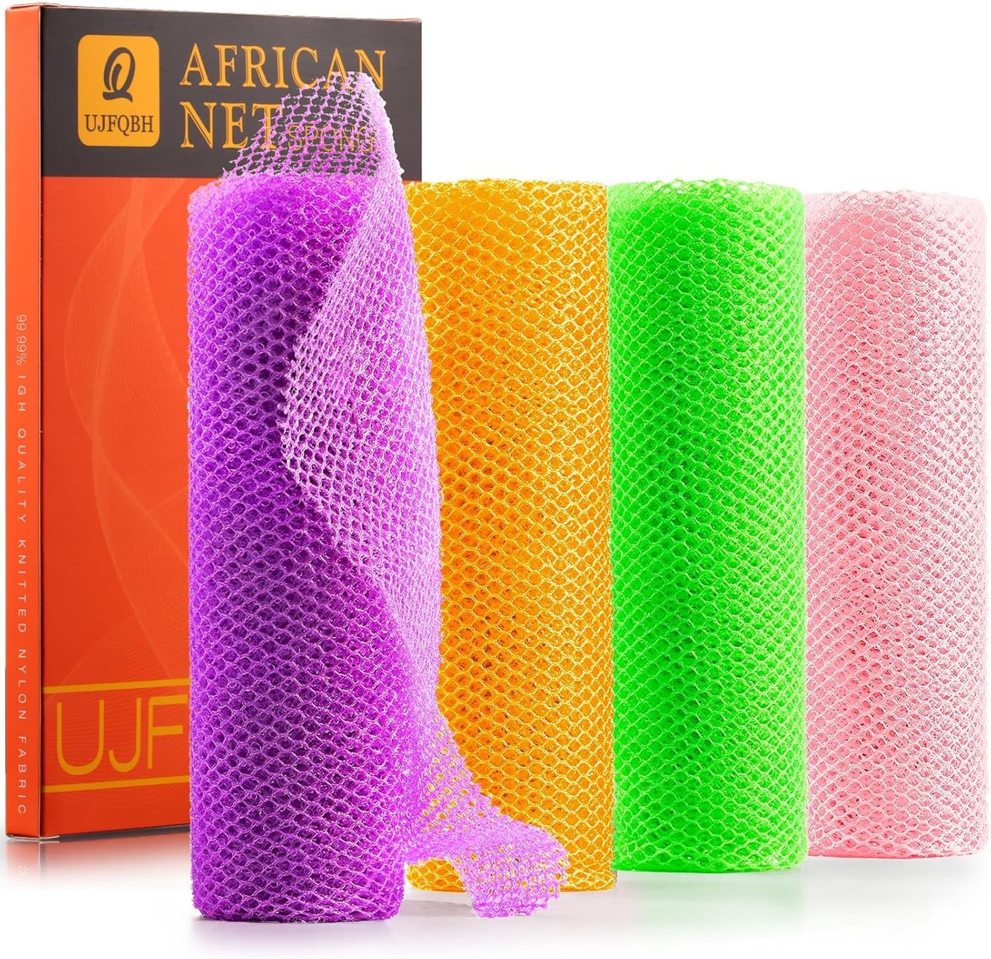 Exfoliating African Bath Sponge Set | 3-Piece Net Body Scrubber | Daily Use