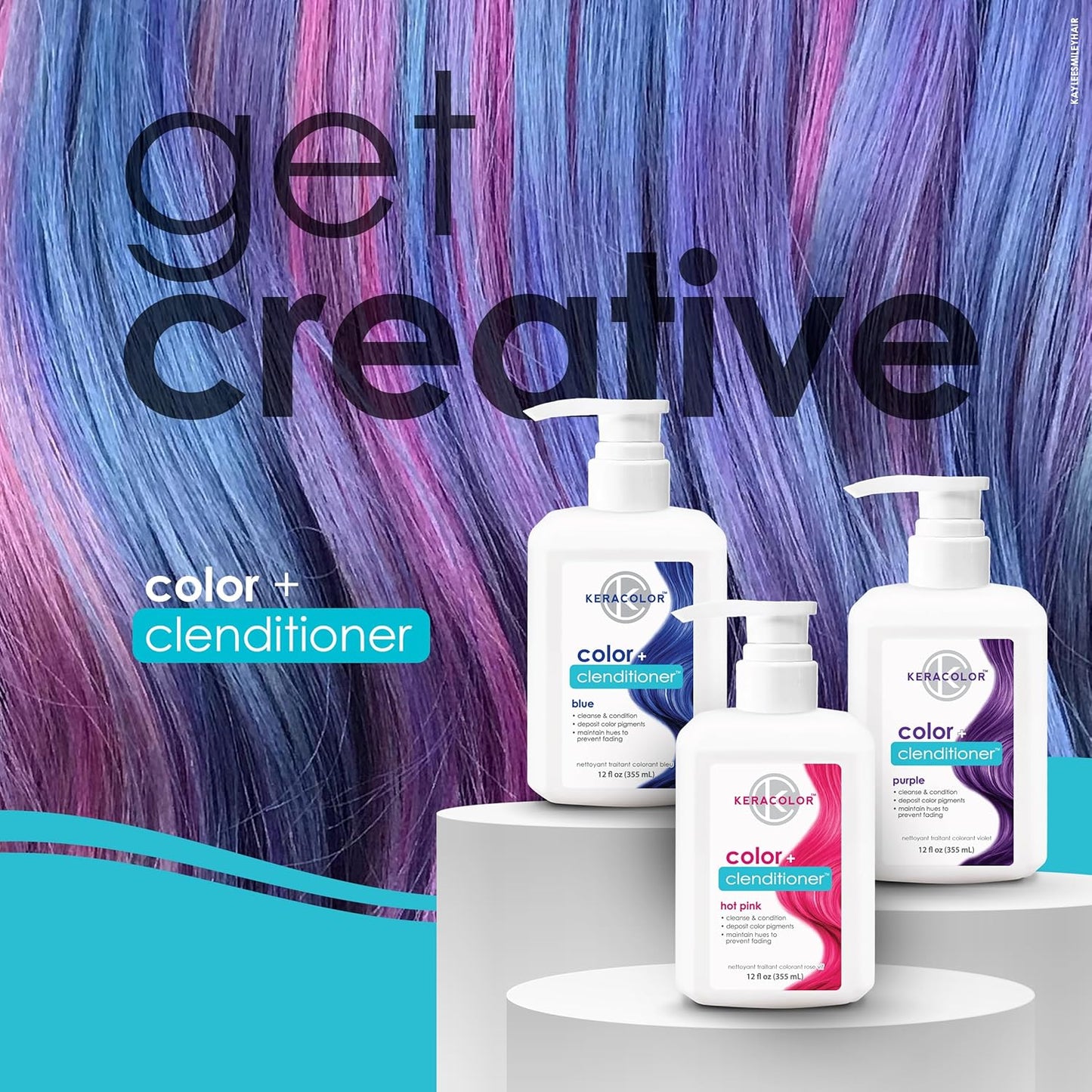 Keracolor Color + Clenditioner | 3-In-1 Color-Depositing Conditioner, 12 Fl Oz