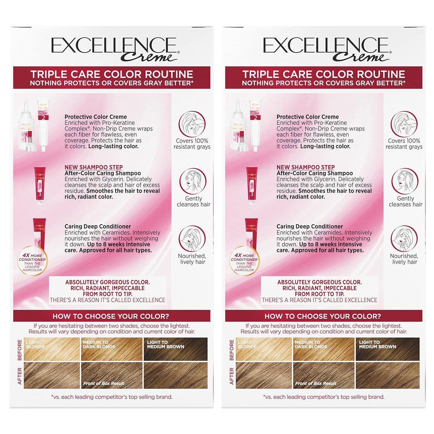 L'Oreal Paris Excellence Crème Hair Color | 6RB Light Reddish Brown | Gray Coverage