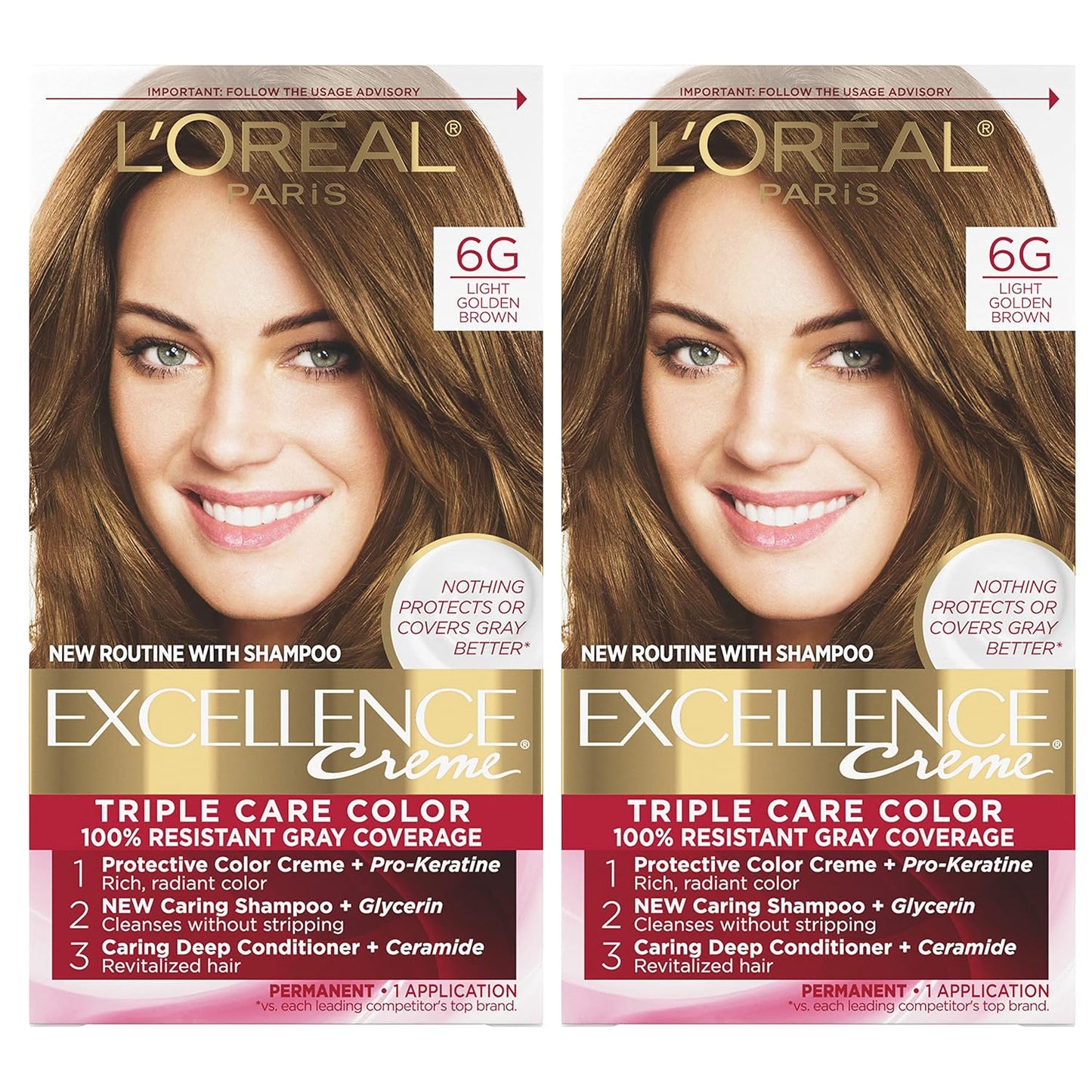 L'Oreal Paris Excellence Crème Hair Color | 4 Dark Brown | 100% Gray Coverage