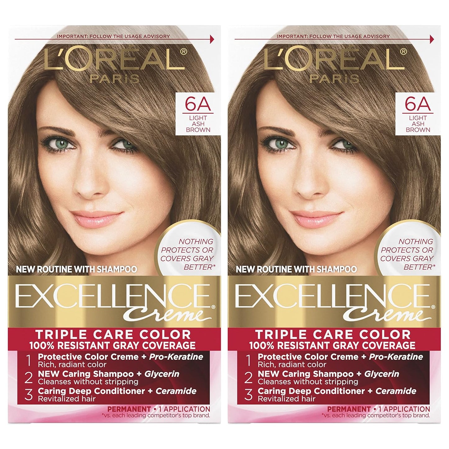 Permanent Hair Color | L'Oreal Paris Excellence Creme | 1 Black | 8-Week Gray Coverage