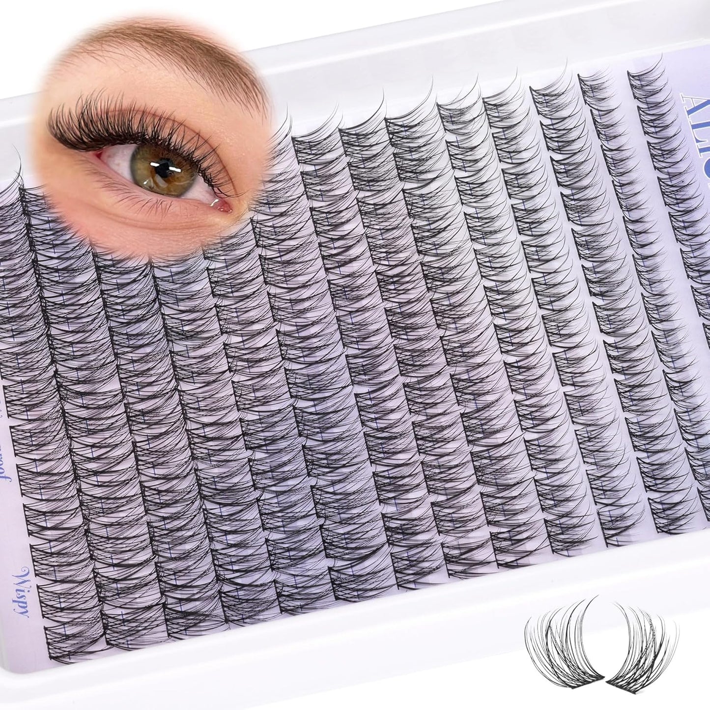 ALICE DIY Eyelash Extension Kit | 196pcs Natural Wispy Clusters | 10-18mm