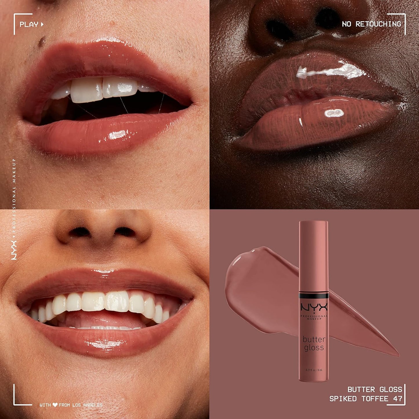 NYX Butter Gloss | Brown Sugar Non-Sticky Lip Gloss - Pack of 3