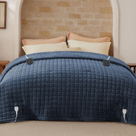 Bedsure Electric Blanket King Size - Dual Control Heated Blanket King Size, Fast Heating with 10 Time Settings & 10 Heat Settings, Warm Gift for Grandma (100x90 inches, Grey)