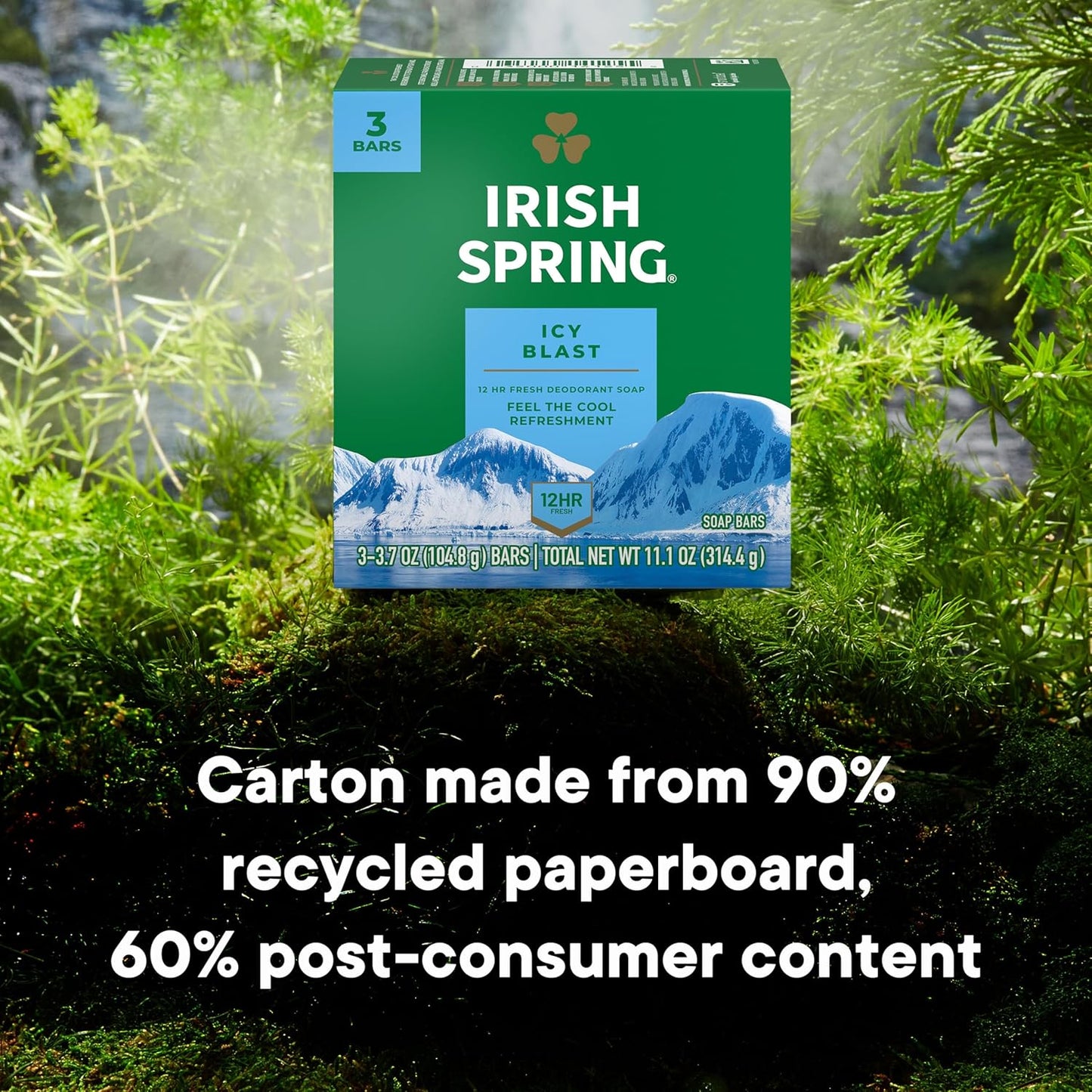 Irish Spring Moisture Blast Deodorant Soap | 12-Hour Freshness | 3.7 oz Bar (12 Pack)