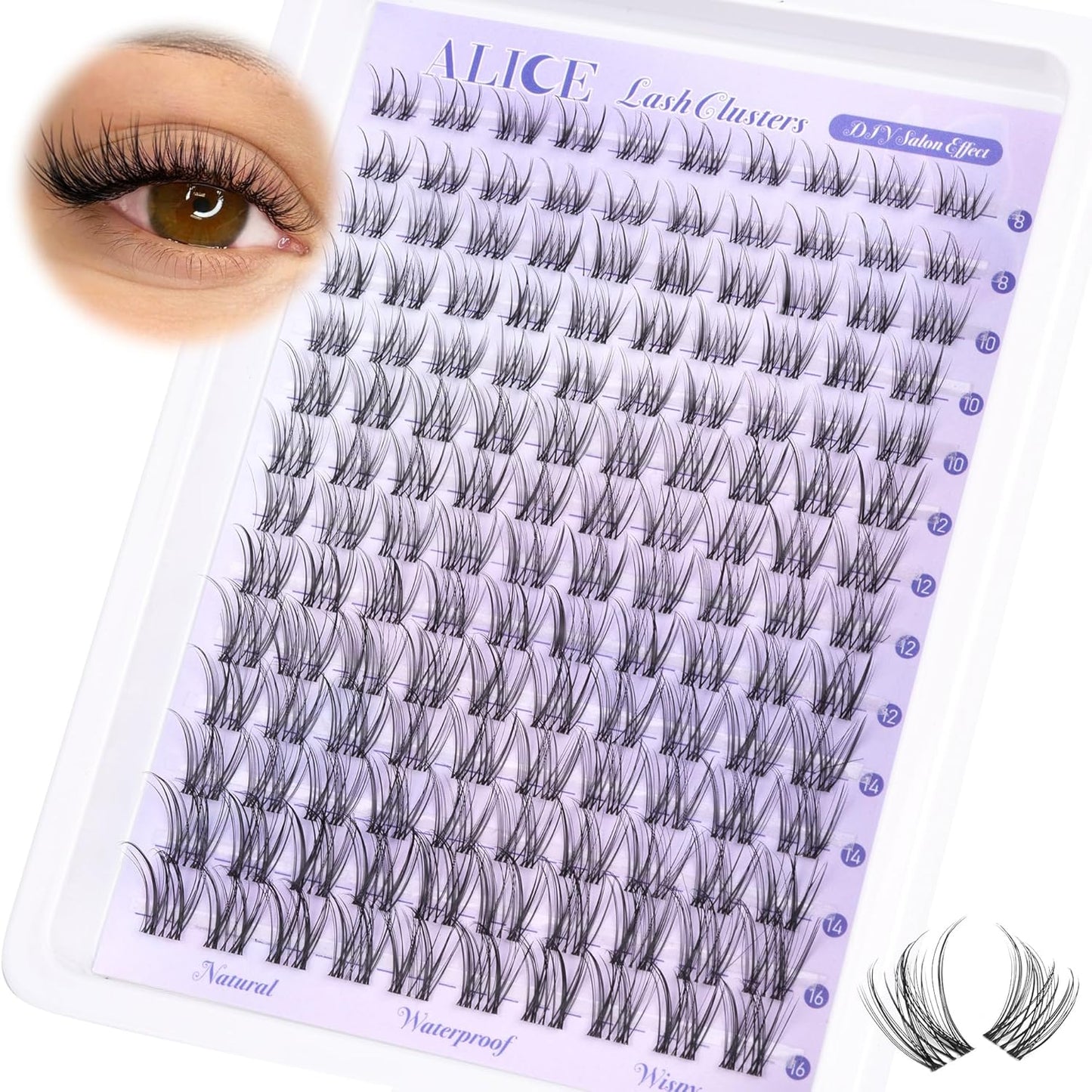 ALICE Wispy Eyelash Clusters Kit | 10-18mm Natural Individual Lashes | 168pcs