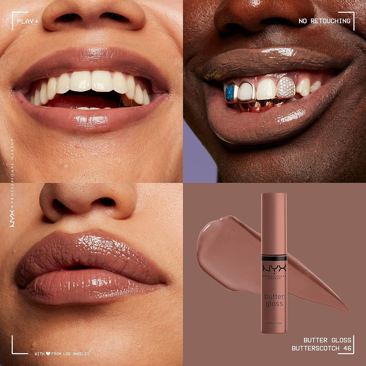 NYX Butter Gloss | Brown Sugar Non-Sticky Lip Gloss - Pack of 3