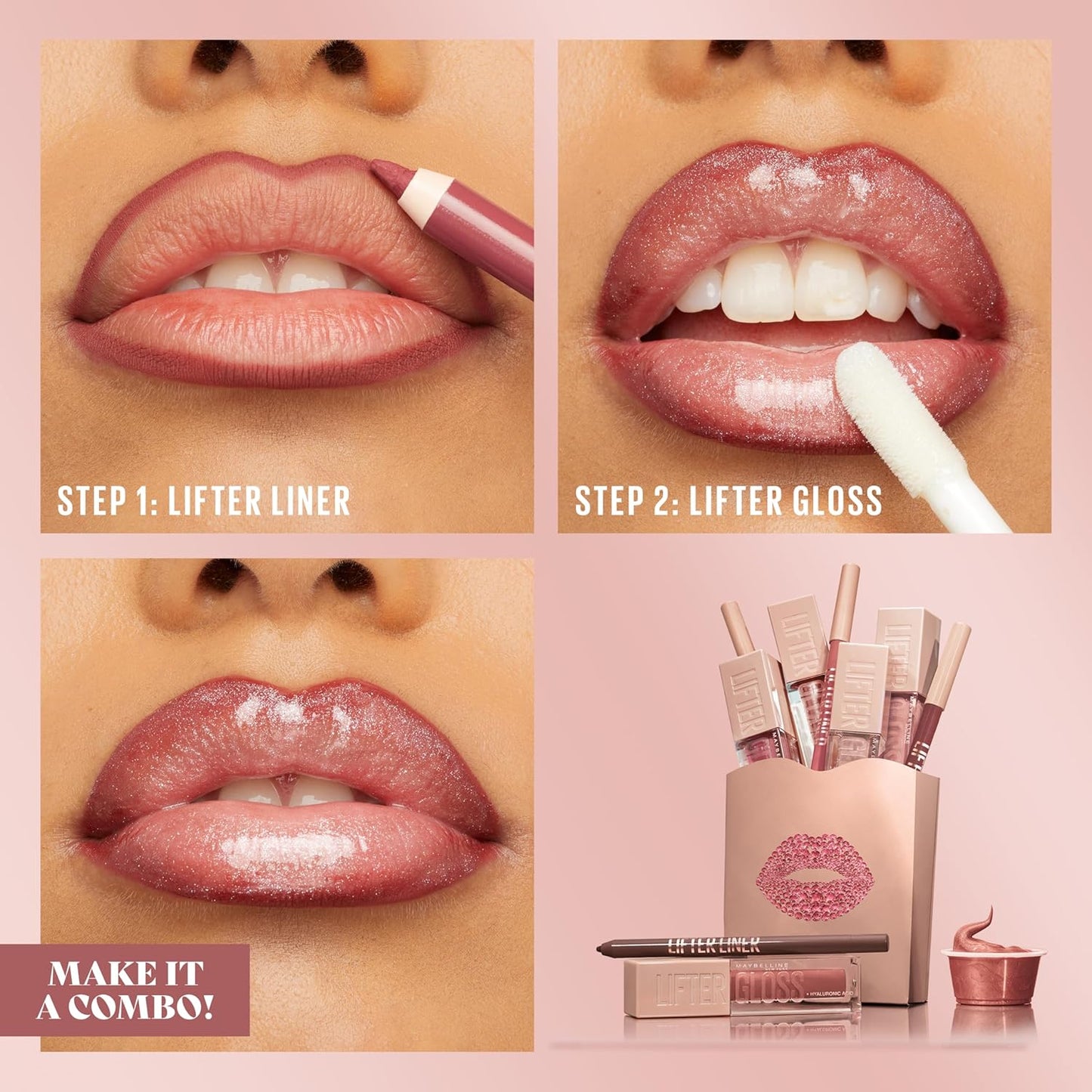 Maybelline Lifter Liner Lip Liner Pencil with Hyaluronic Acid, Let's Bounce, 1 Count