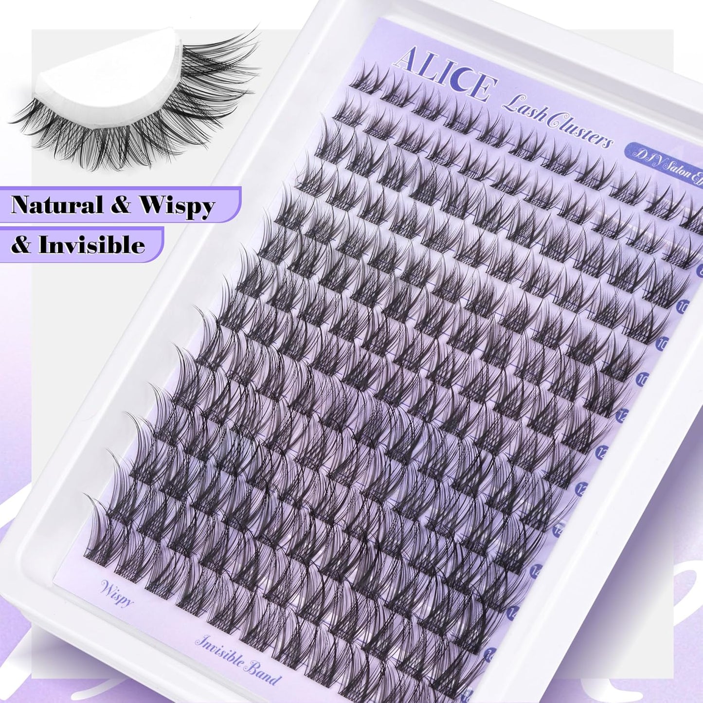 Natural Wispy Cluster Eyelash Extensions | Waterproof DIY Lashes | 224 Pcs