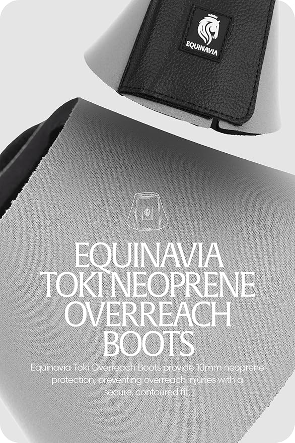 Equinavia Toki Bell Boots for Horses | Neoprene Overreach Boots - Steel Grey - L