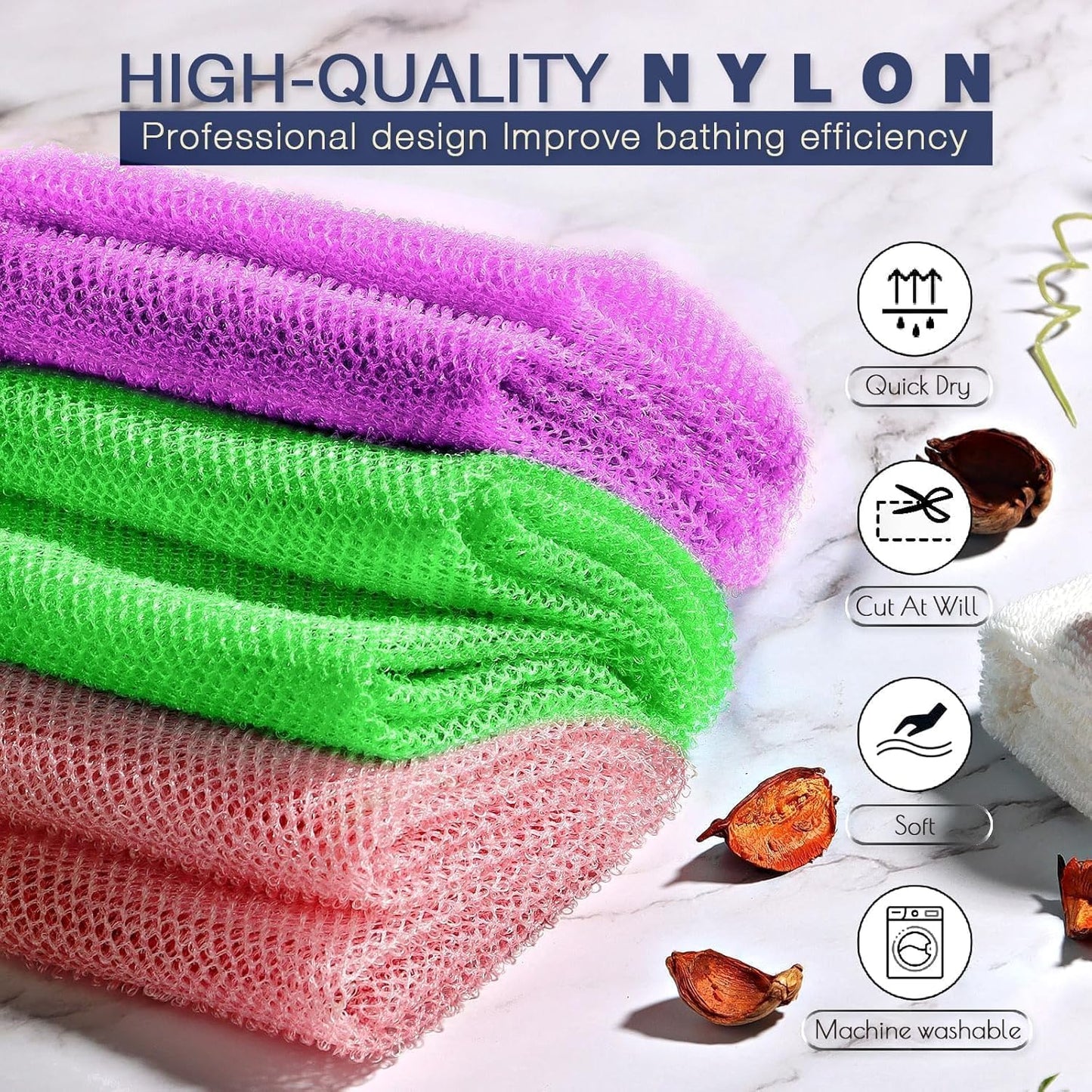 Exfoliating African Bath Sponge Set – 6 Pieces | Skin Smoother for Daily Use
