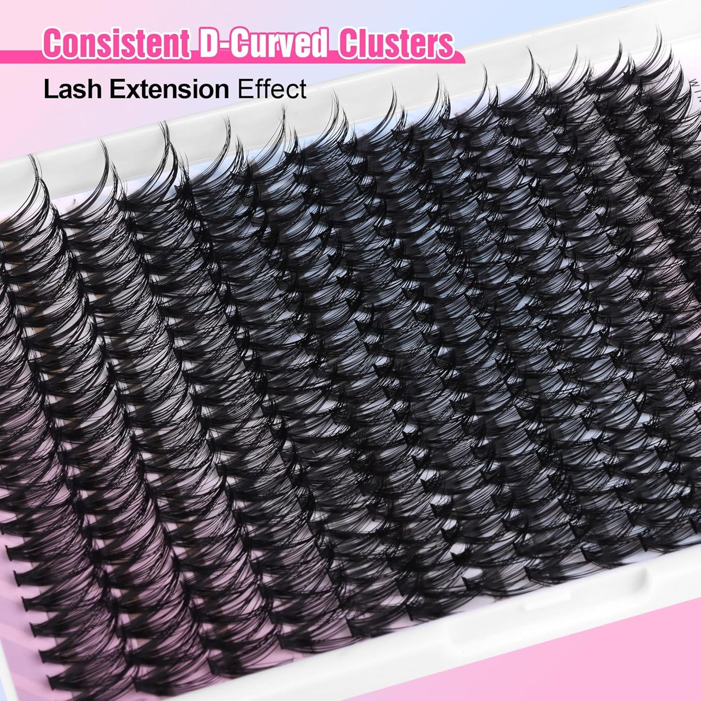 80D Full Volume Eyelash Clusters Kit | DIY Lash Extensions with Bond & Tweezers