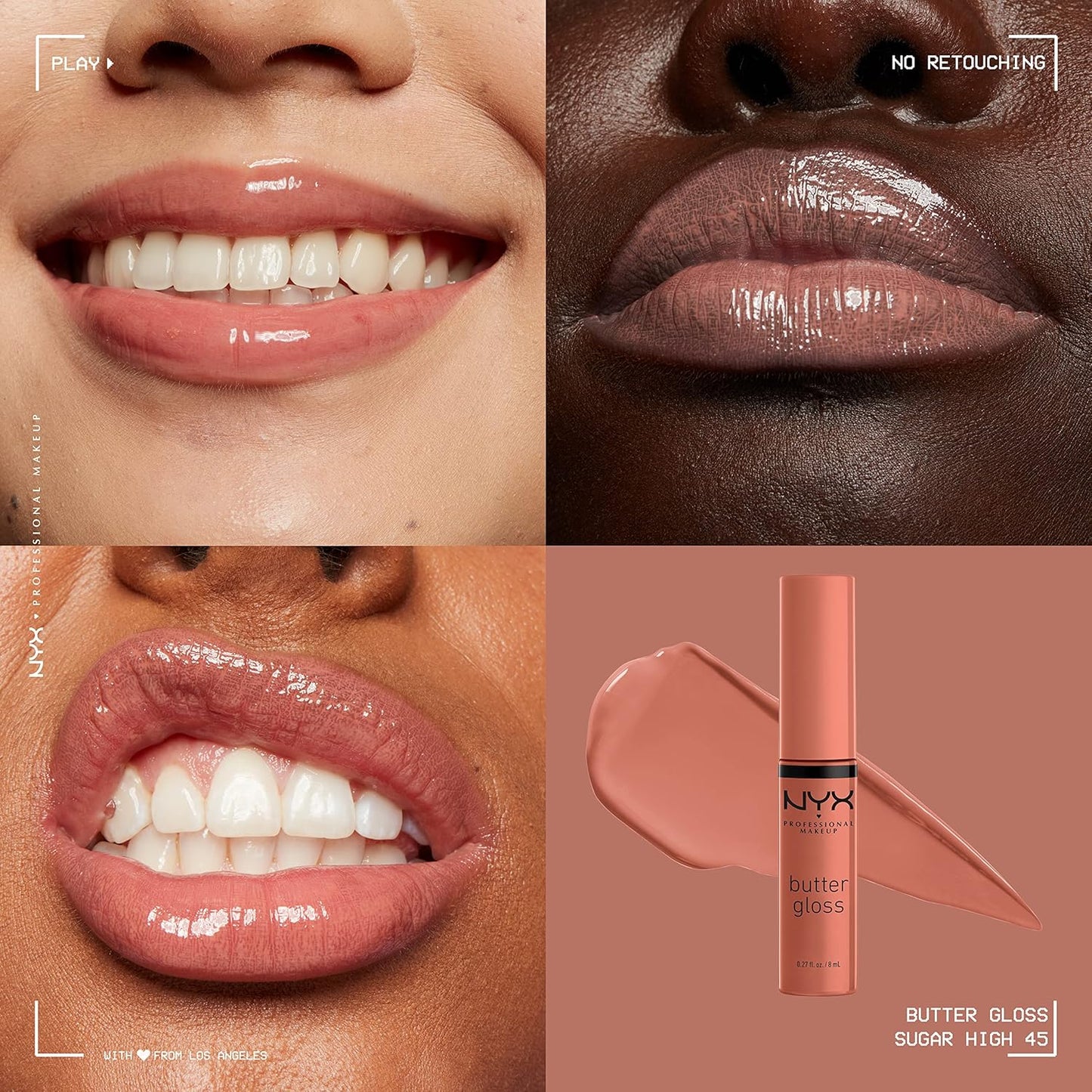 NYX Butter Gloss | Brown Sugar Non-Sticky Lip Gloss - Pack of 3